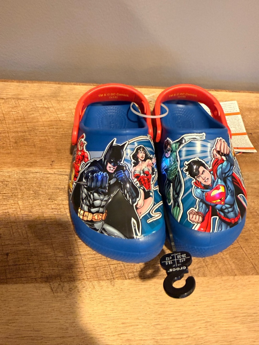 CROCS Kids Blue and Red DC Superheroes Clog Shoes Light-Up - Picture 7 of 7